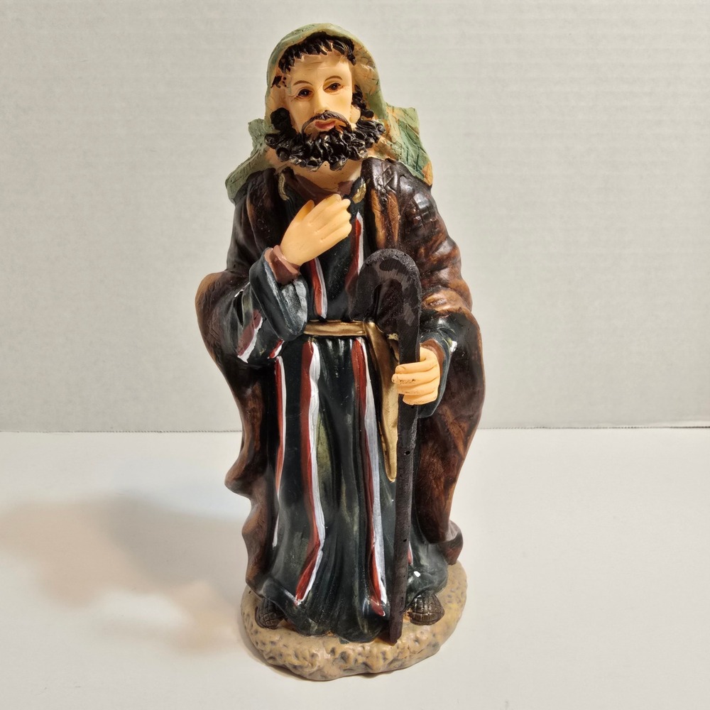 Nativity Joseph Shepherd Figurine Religious Christmas‎ Decor